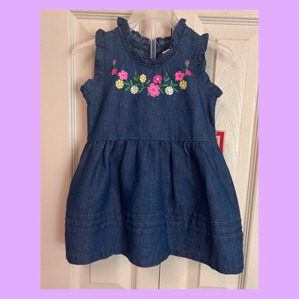 Kidgets Pink and White Sleeveless Sundress with Crew Neck